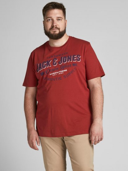 Jack & Jones JJELOGO TEE Red - T-shirts - T-shirts Homme Grande Taille