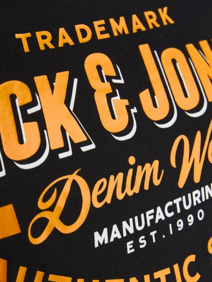 Jack & Jones JJELOGO TEE Black - T-shirts - T-shirts Homme Grande Taille