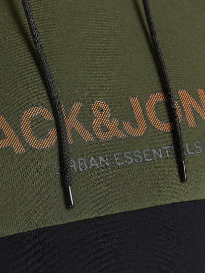 Jack & Jones JJEURBAN BLOCKING SWEAT Forest Green - Sweatshirts & hoodies - Sweatshirts/Hoodies grande taille homme