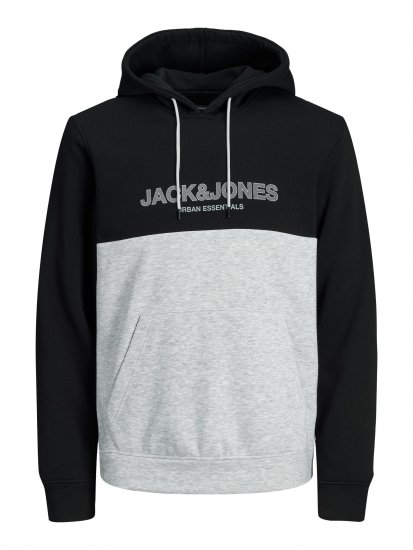Jack & Jones JJEURBAN BLOCKING SWEAT Black - Sweatshirts & hoodies - Sweatshirts/Hoodies grande taille homme