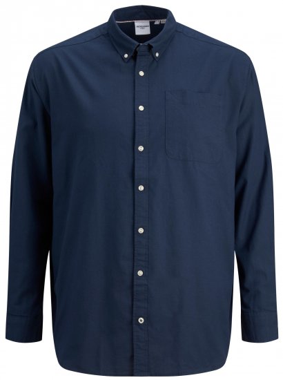Jack & Jones OXFORD LS Shirt Navy Blazer - Chemises - Chemises Grandes Tailles Hommes