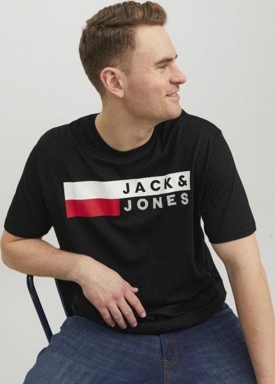 Jack & Jones CORP Logo T-Shirt Black/PLAY 4 - T-shirts - T-shirts Homme Grande Taille
