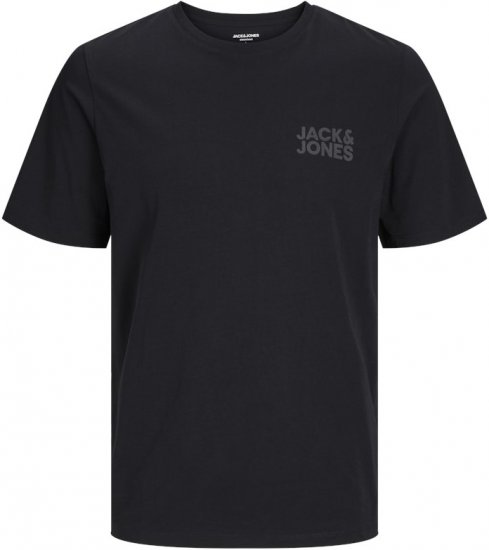 Jack & Jones CORP Logo T-Shirt Black w Small Black Print - T-shirts - T-shirts Homme Grande Taille