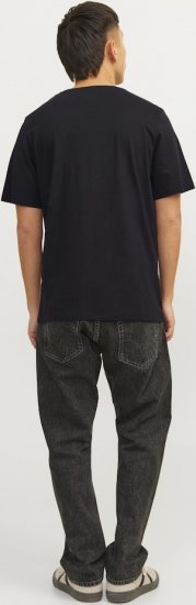 Jack & Jones CORP Logo T-Shirt Black w Small Black Print - T-shirts - T-shirts Homme Grande Taille
