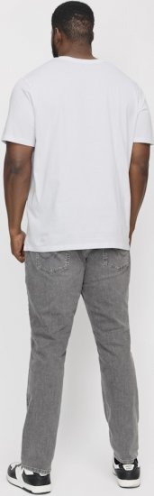 Jack & Jones CORP Logo T-Shirt White w Small Black Print - T-shirts - T-shirts Homme Grande Taille