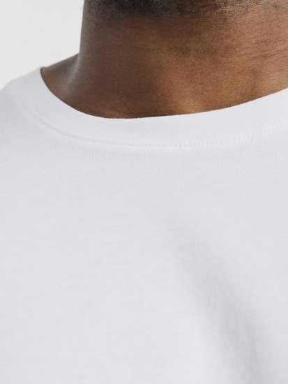 Jack & Jones CORP Logo T-Shirt White w Small Black Print - T-shirts - T-shirts Homme Grande Taille