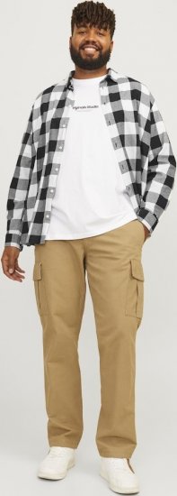 Jack & Jones Gingham L/S Shirt Whisper White - Chemises - Chemises Grandes Tailles Hommes