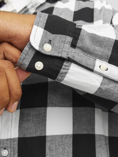 Jack & Jones Gingham L/S Shirt Whisper White - Chemises - Chemises Grandes Tailles Hommes