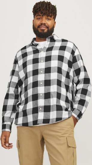 Jack & Jones Gingham L/S Shirt Whisper White - Chemises - Chemises Grandes Tailles Hommes