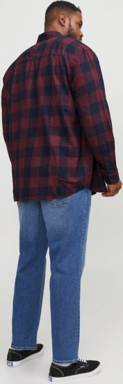 Jack & Jones Gingham L/S Shirt Dark Red - Chemises - Chemises Grandes Tailles Hommes
