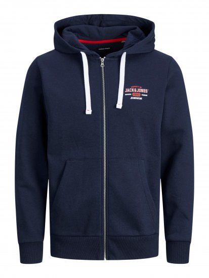 Jack & Jones JJSTAMP ZIP Hoodie Navy - Sweatshirts & hoodies - Sweatshirts/Hoodies grande taille homme