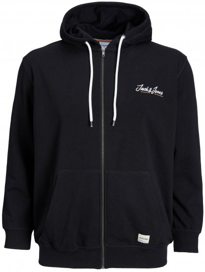 Jack & Jones JORPAUL TONS ZIP Hoodie Black - Sweatshirts & hoodies - Sweatshirts/Hoodies grande taille homme