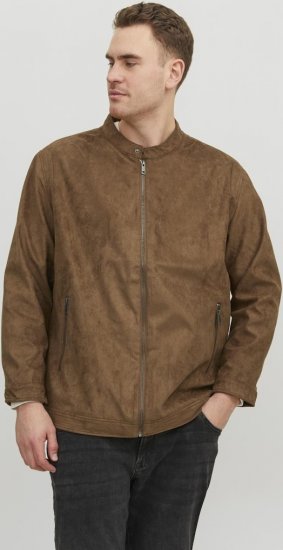 Jack & Jones Rocky Urban Rider Leather Jacket Brown - Vestes - Vestes Homme Grandes Tailles