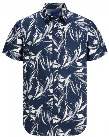 Jack & Jones JORCRAYON AOP Shirt Navy - Chemises - Chemises Grandes Tailles Hommes
