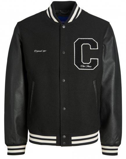 Jack & Jones JORCOLLEGE Bomber Jacket Black - Vestes - Vestes Homme Grandes Tailles