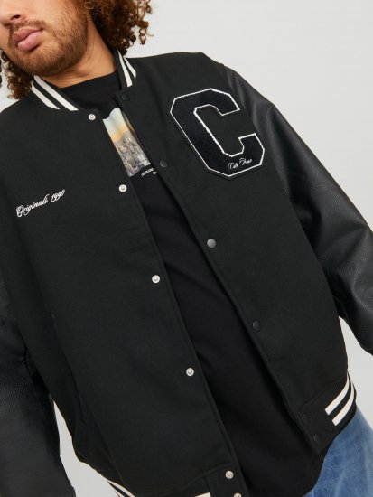 Jack & Jones JORCOLLEGE Bomber Jacket Black - Vestes - Vestes Homme Grandes Tailles