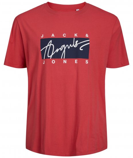 Jack & Jones JORJOSHUA T-shirt Red - T-shirts - T-shirts Homme Grande Taille