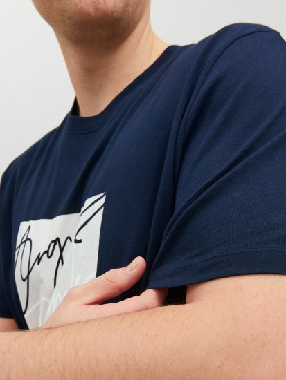 Jack & Jones JORJOSHUA T-shirt Navy - T-shirts - T-shirts Homme Grande Taille