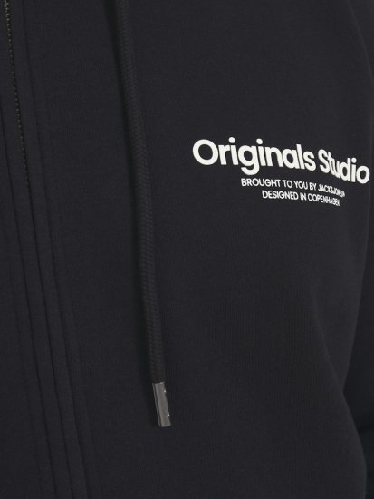 Jack & Jones ESTERBRO Zip Hoodie Black - Sweatshirts & hoodies - Sweatshirts/Hoodies grande taille homme