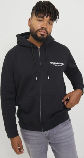 Jack & Jones ESTERBRO Zip Hoodie Black - Sweatshirts & hoodies - Sweatshirts/Hoodies grande taille homme