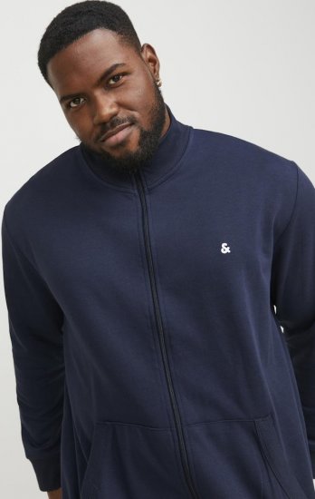 Jack & Jones PAULOS Turtleneck Zip Sweatshirt Navy Blazer - Sweatshirts & hoodies - Sweatshirts/Hoodies grande taille homme