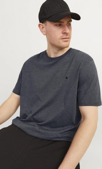 Jack & Jones PAULOS T-Shirt Dark Grey Melange - T-shirts - T-shirts Homme Grande Taille