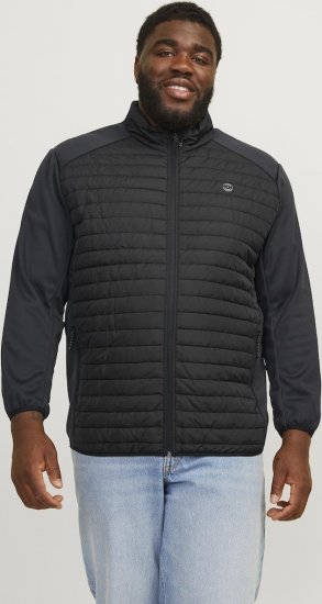 Jack & Jones MULTI SET-IN Sleeves Quilted Jacket With Collar Black - Vestes - Vestes Homme Grandes Tailles