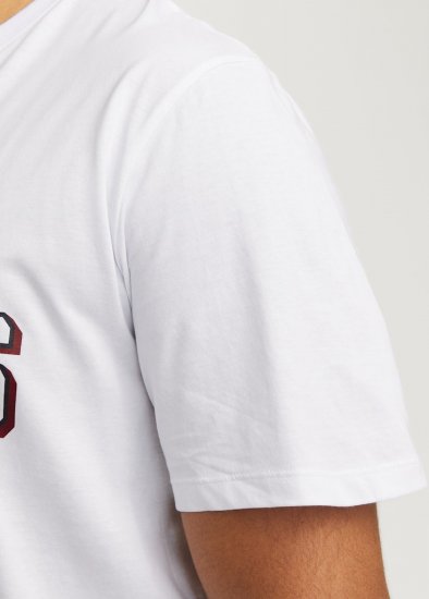 Jack & Jones JJELOGO O-Neck T-Shirt White - T-shirts - T-shirts Homme Grande Taille