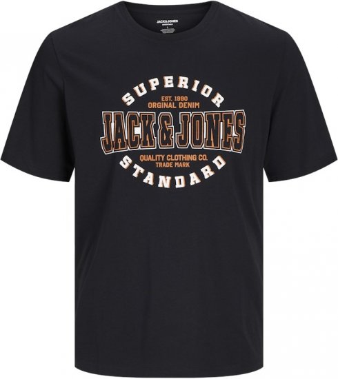 Jack & Jones LOGO O-Neck T-Shirt Black - T-shirts - T-shirts Homme Grande Taille