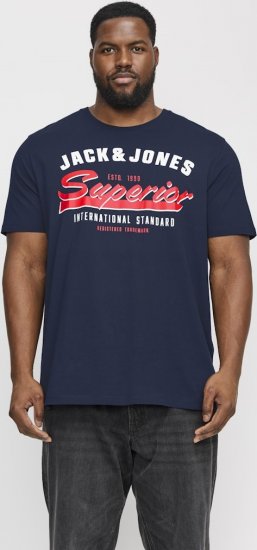 Jack & Jones LOGO O-Neck T-Shirt Dark Blue - T-shirts - T-shirts Homme Grande Taille