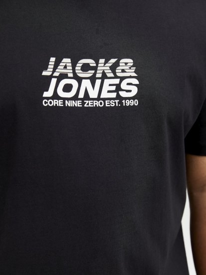 Jack & Jones Tarmac Branding Crew Neck T-Shirt Black - T-shirts - T-shirts Homme Grande Taille