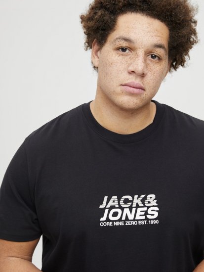 Jack & Jones Tarmac Branding Crew Neck T-Shirt Black - T-shirts - T-shirts Homme Grande Taille