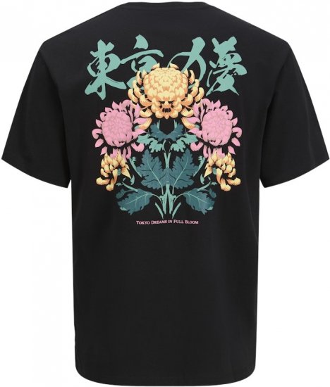 Jack & Jones Dreams Front & Back Print Crew Neck T-Shirt Black - T-shirts - T-shirts Homme Grande Taille