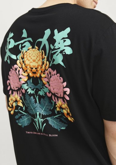 Jack & Jones Dreams Front & Back Print Crew Neck T-Shirt Black - T-shirts - T-shirts Homme Grande Taille