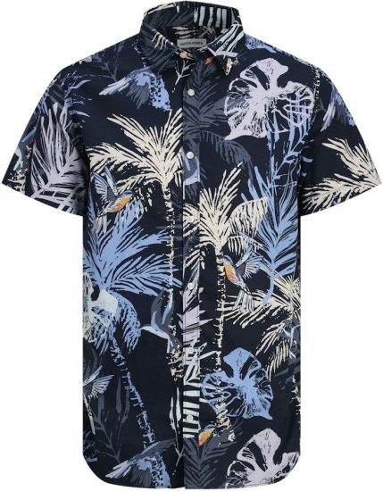 Jack & Jones Hawaii AOP Shirt Blue - Chemises - Chemises Grandes Tailles Hommes