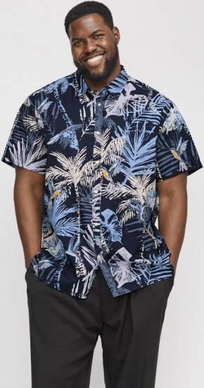 Jack & Jones Hawaii AOP Shirt Blue - Chemises - Chemises Grandes Tailles Hommes