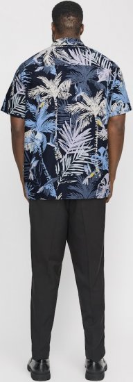 Jack & Jones Hawaii AOP Shirt Blue - Chemises - Chemises Grandes Tailles Hommes