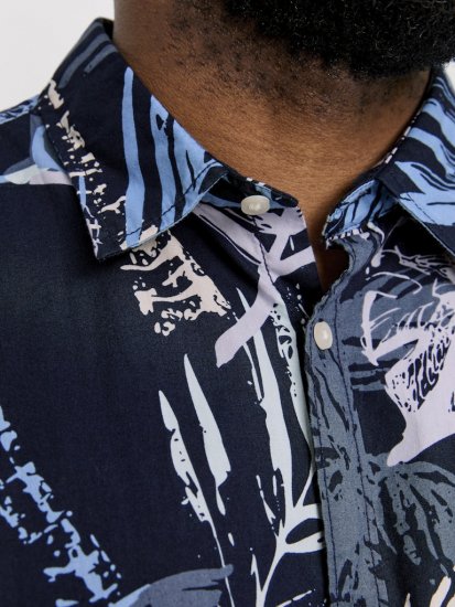 Jack & Jones Hawaii AOP Shirt Blue - Chemises - Chemises Grandes Tailles Hommes