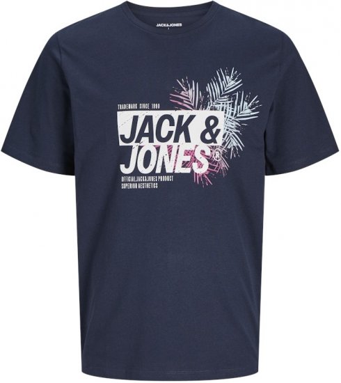  Jack & Jones Jaxon Crew Neck T-Shirt Sky Captain - T-shirts - T-shirts Homme Grande Taille