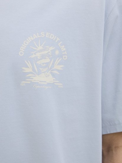 Jack & Jones Bellagio Collage Crew Neck T-Shirt Skyway - T-shirts - T-shirts Homme Grande Taille