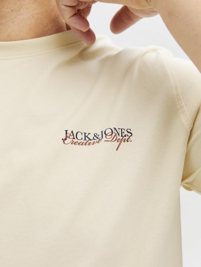 Jack & Jones Boston Photo Crew Neck T-Shirt Antique White - T-shirts - T-shirts Homme Grande Taille