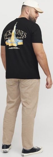 Jack & Jones Boston Photo Crew Neck T-Shirt Black - T-shirts - T-shirts Homme Grande Taille