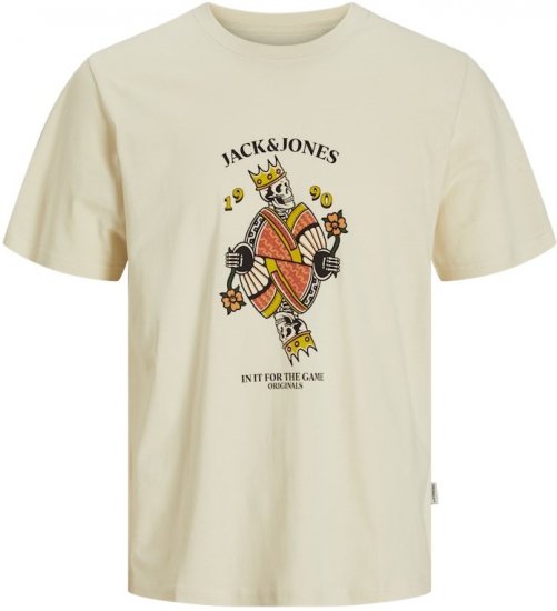 Jack & Jones Anatomy Skull Crew Neck T-Shirt Antique White - T-shirts - T-shirts Homme Grande Taille