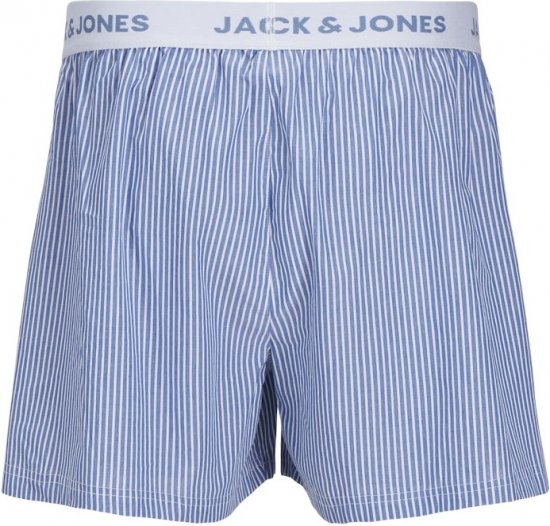 Jack & Jones TOKYO Woven Coronet Blue - Blue Stripes Boxers 3-Pack Black - Sous-vêtements & bain - Sous-vêtements Grande Taille