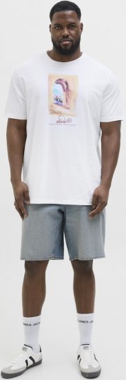 Jack & Jones Hydra Crew Neck T-Shirt Bright White - T-shirts - T-shirts Homme Grande Taille
