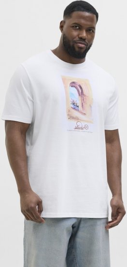 Jack & Jones Hydra Crew Neck T-Shirt Bright White - T-shirts - T-shirts Homme Grande Taille