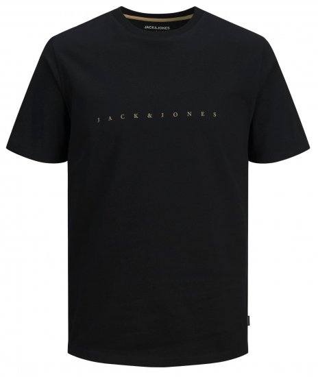Jack & Jones JJFONT T-Shirt Black - T-shirts - T-shirts Homme Grande Taille