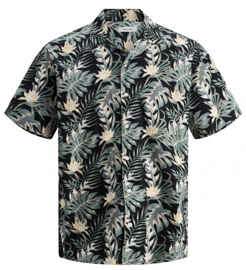 Jack & Jones JJCOASTAL RESORT Floral Shirt Black - Chemises - Chemises Grandes Tailles Hommes