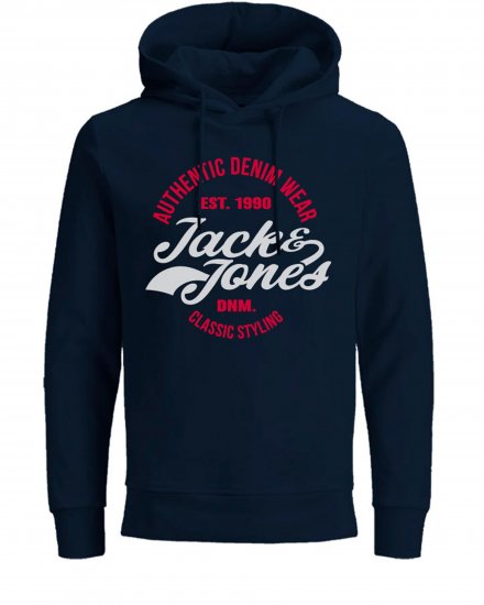 Jack & Jones JJBRAT SWEAT Hoodie Navy - Sweatshirts & hoodies - Sweatshirts/Hoodies grande taille homme