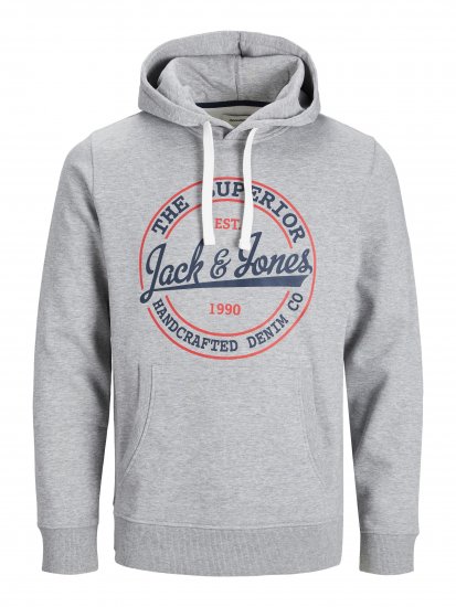 Jack & Jones JJBRAT SWEAT Hoodie Light Grey - Sweatshirts & hoodies - Sweatshirts/Hoodies grande taille homme